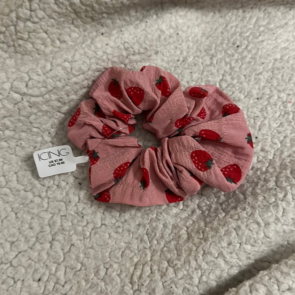 Icing Strawberry Hair Scrunchie